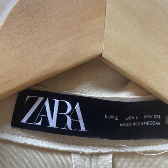 ZARA size L ivory white, vegan suede jacket, excellent cond, street style - Picture 5 of 5